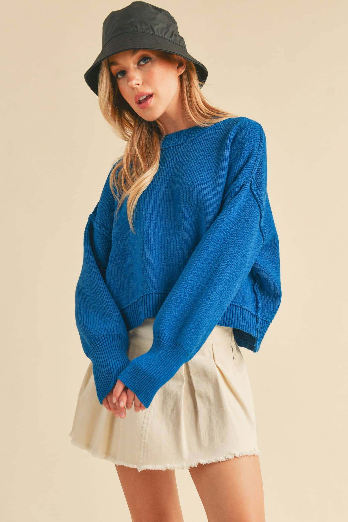 Regina Sweater: Cobalt Knit