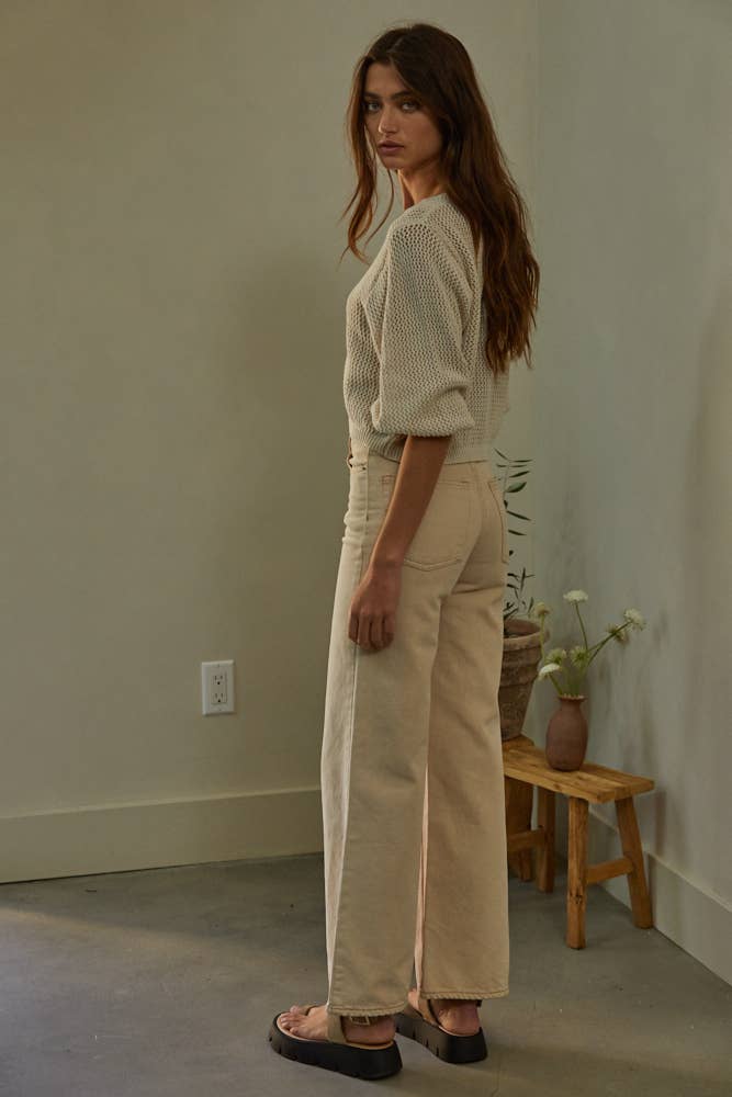 W1177 | CINDY CROCHET TOP: Natural