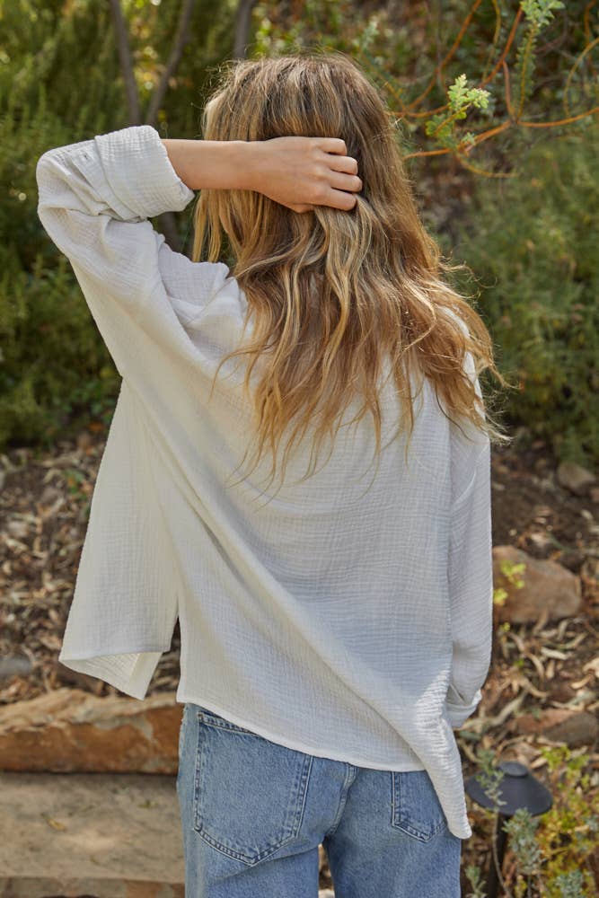 MARFA GAUZE SHIRT: Off White