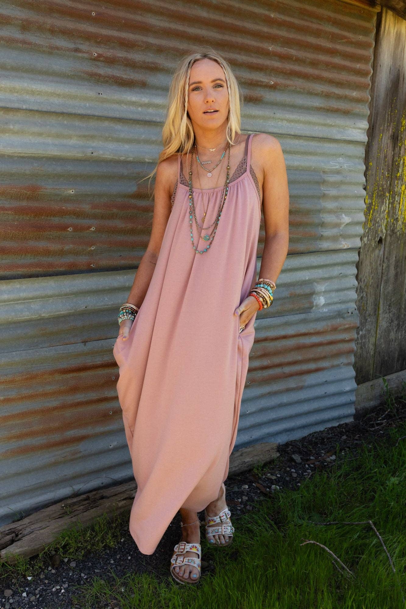 Simple Serene Maxi Dress - Dusty Pink