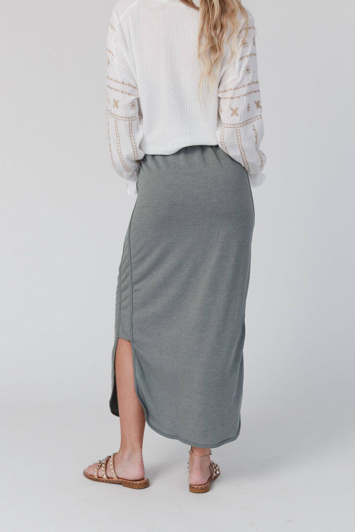 So Comfy Drawstring Maxi Skirt