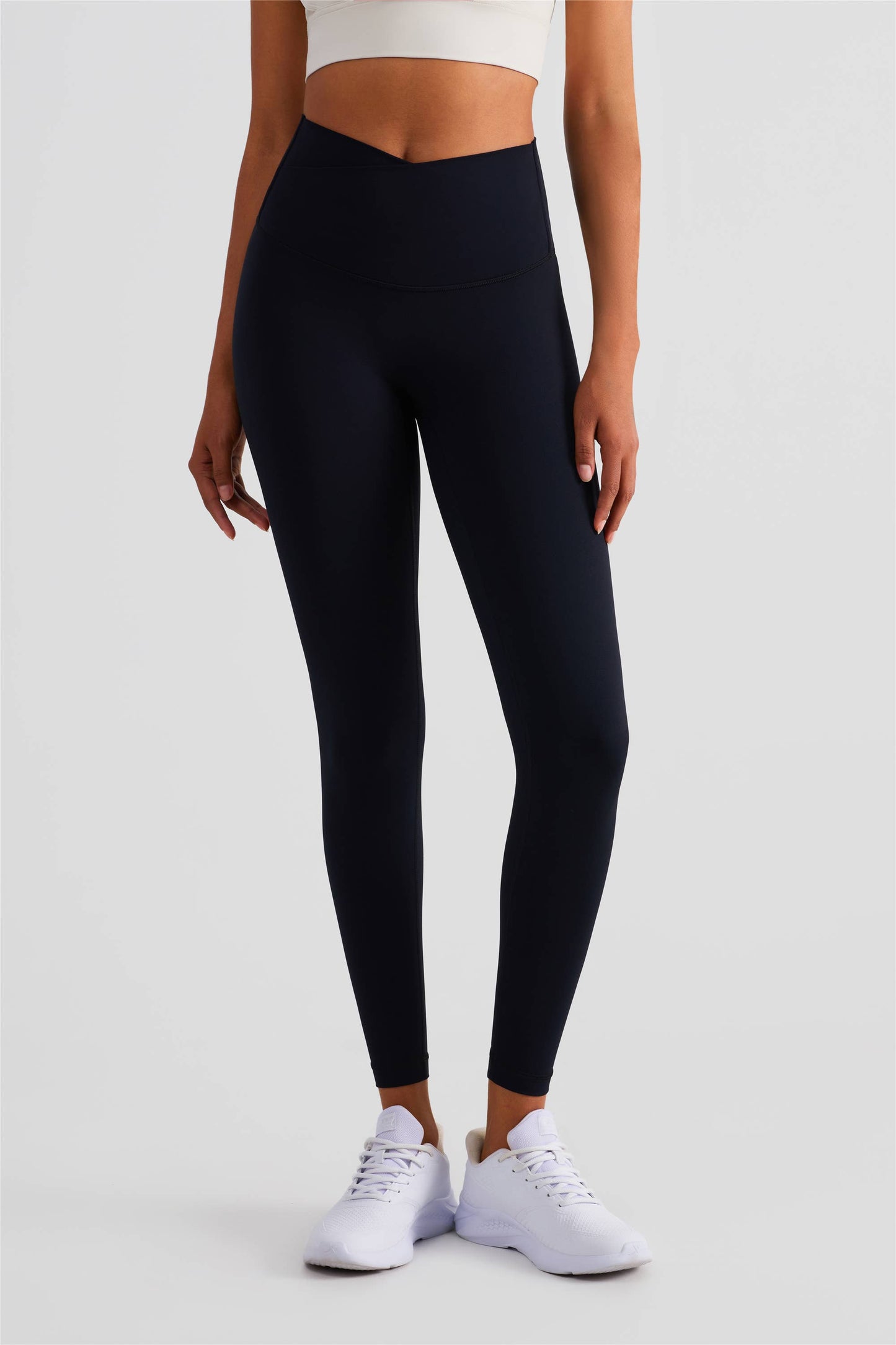 Naomi Cross Over High Waist Leggings: Black