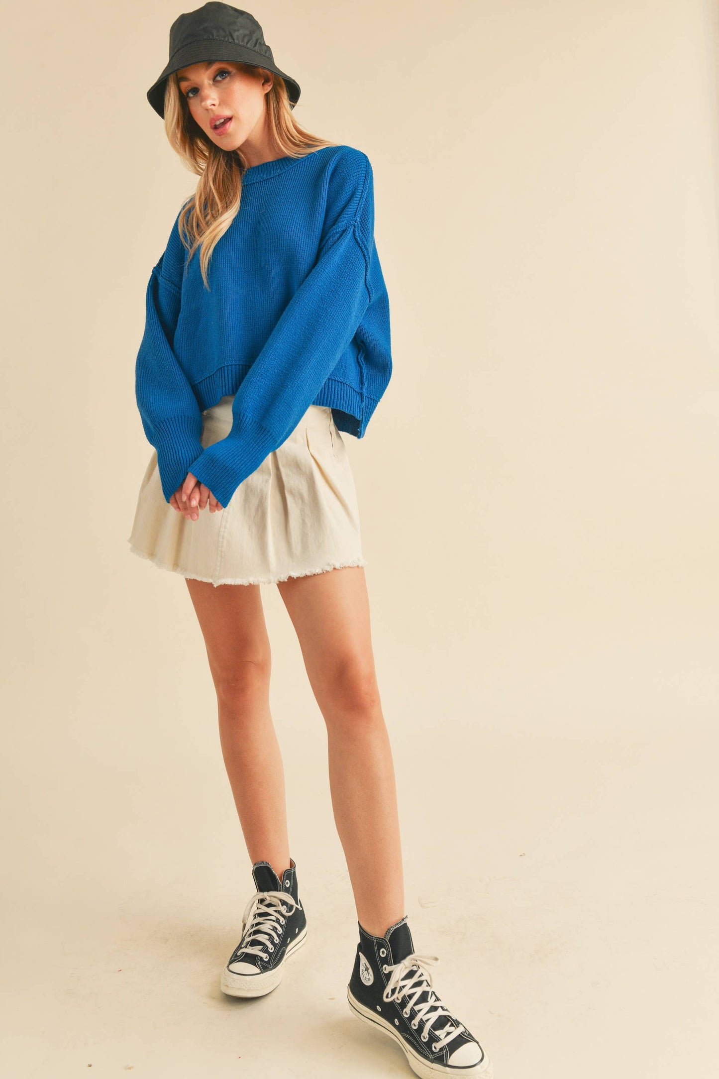 Regina Sweater: Cobalt Knit