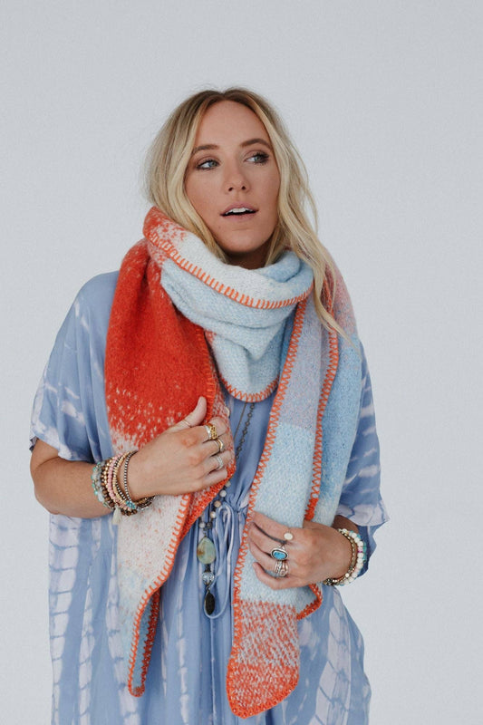 Autumn Days Multi Colored Scarf - Rust: OS