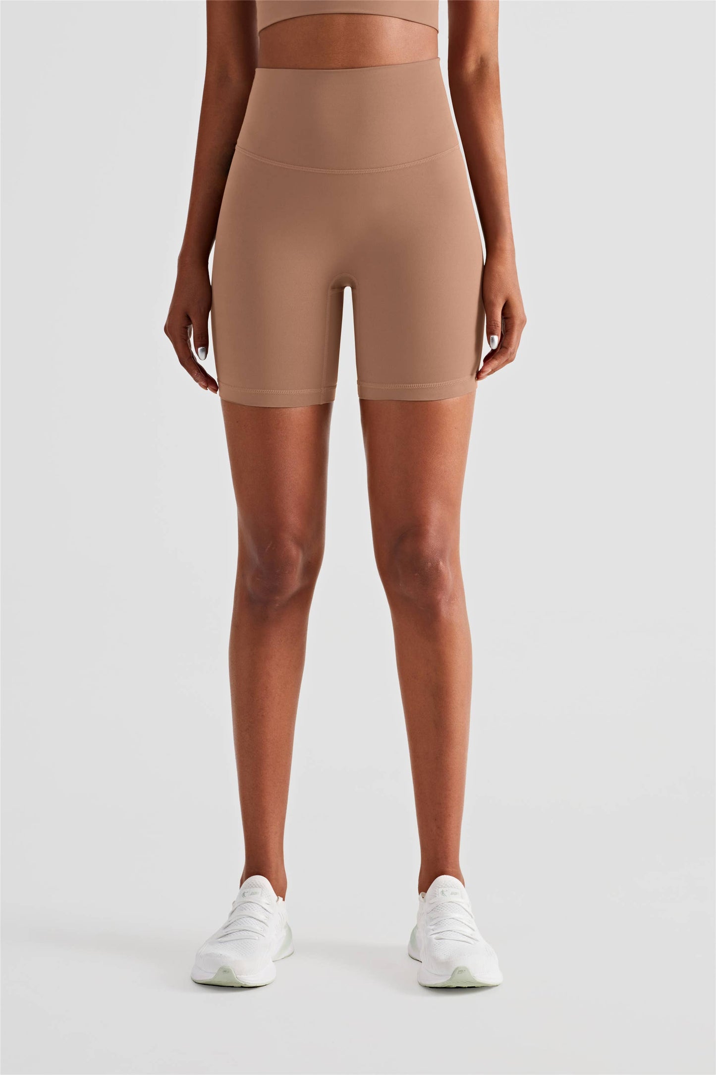 Luna High Waist Mid-Thigh Biker Short: Terracotta