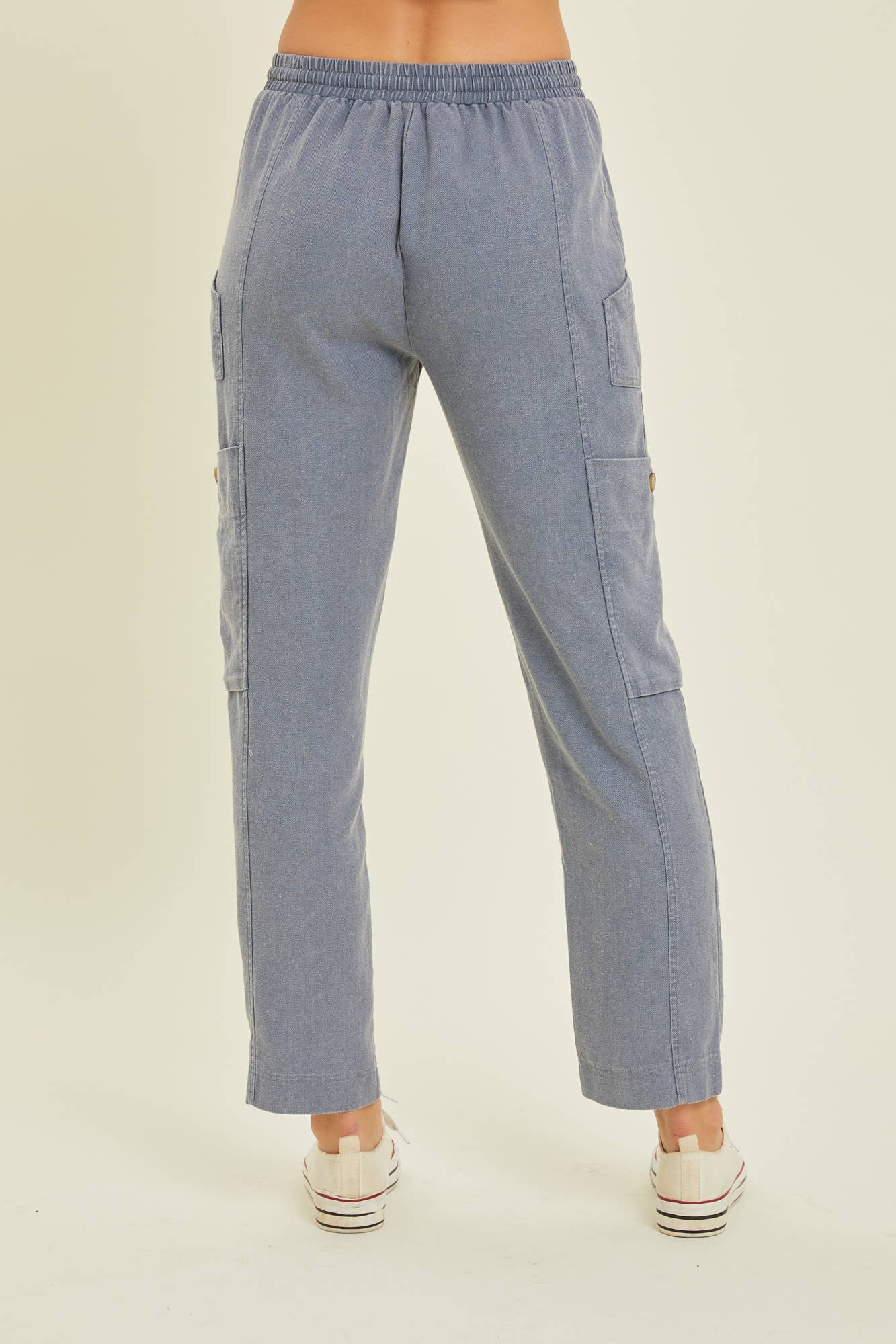 MINERAL WASHED WESTERN CARGO PANTS: DENIM BLUE