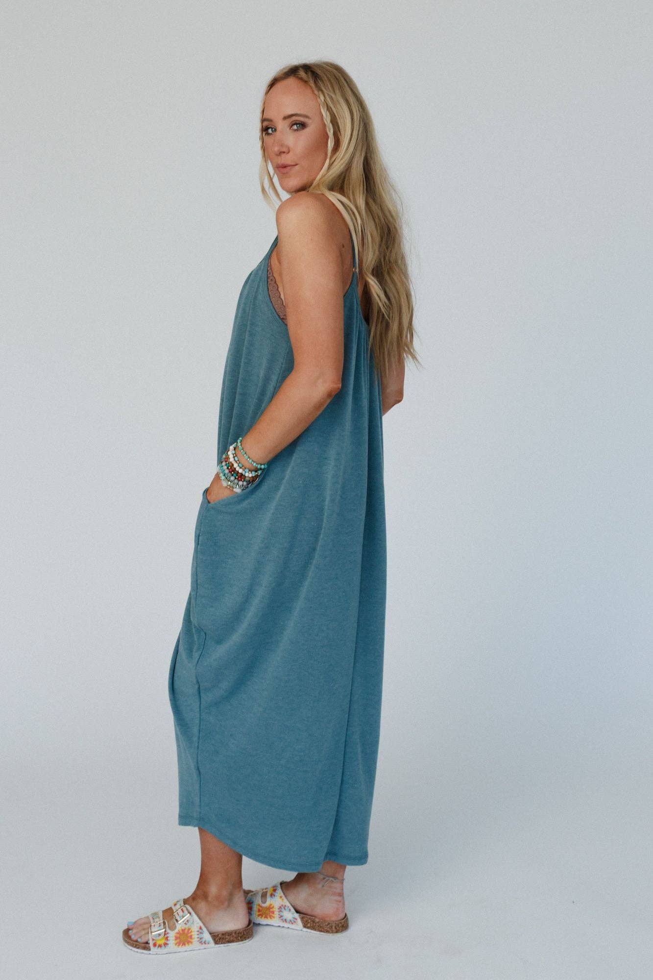 Simple Serene Maxi Dress - Teal