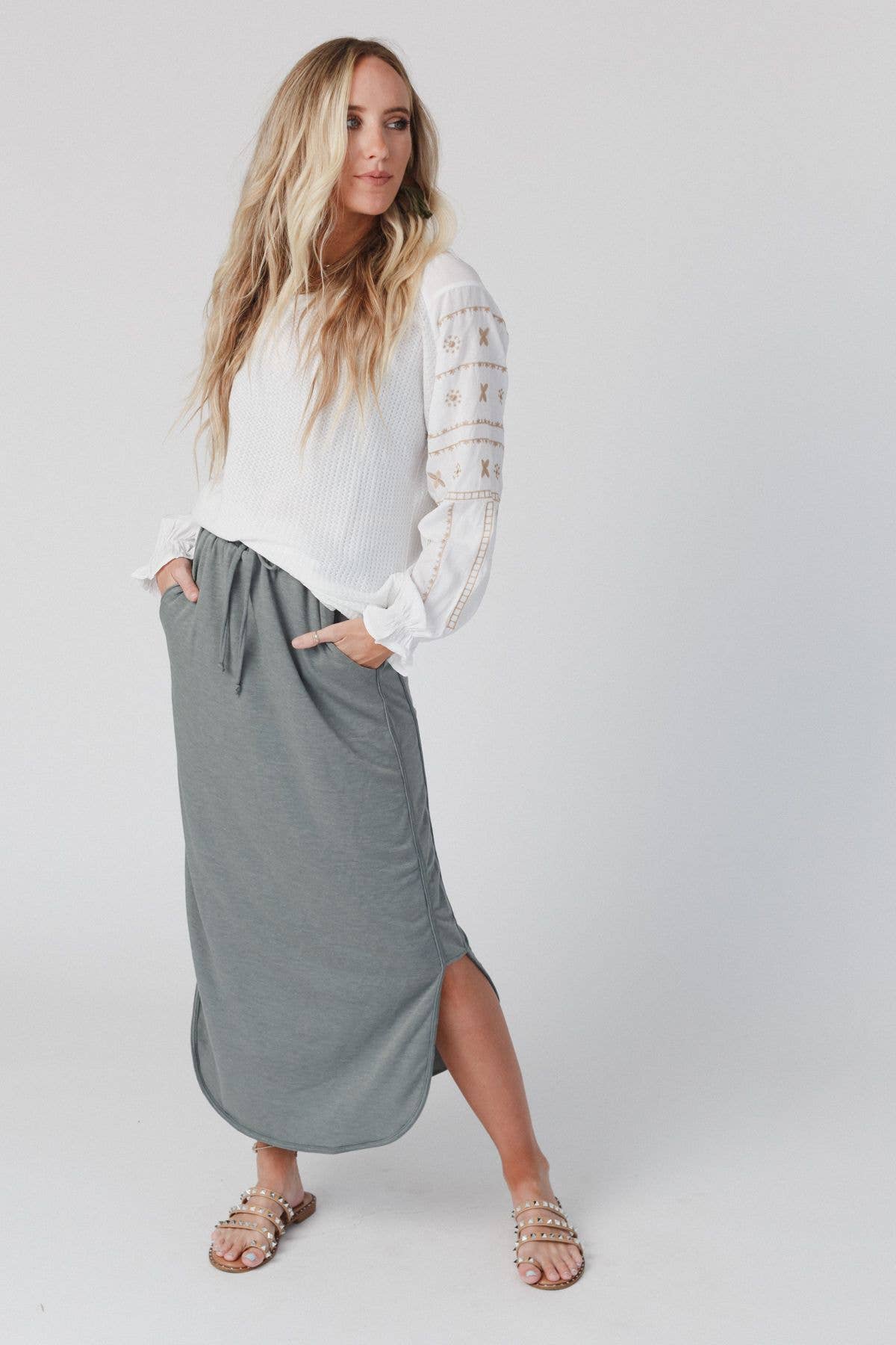 So Comfy Drawstring Maxi Skirt