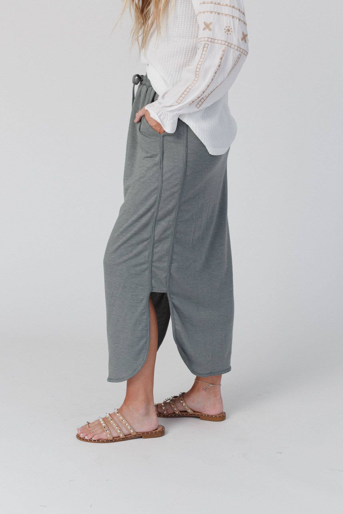 So Comfy Drawstring Maxi Skirt