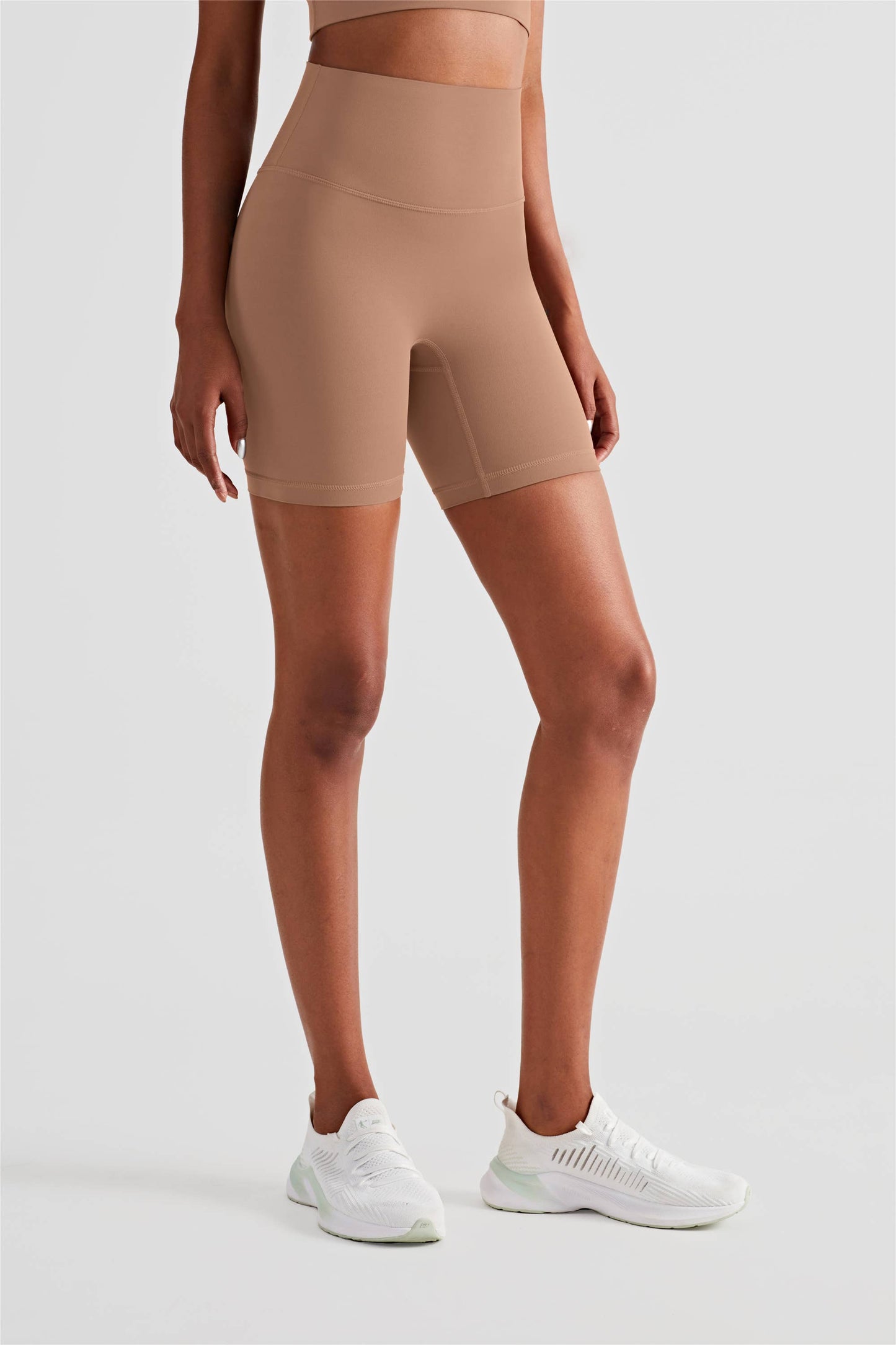 Luna High Waist Mid-Thigh Biker Short: Terracotta