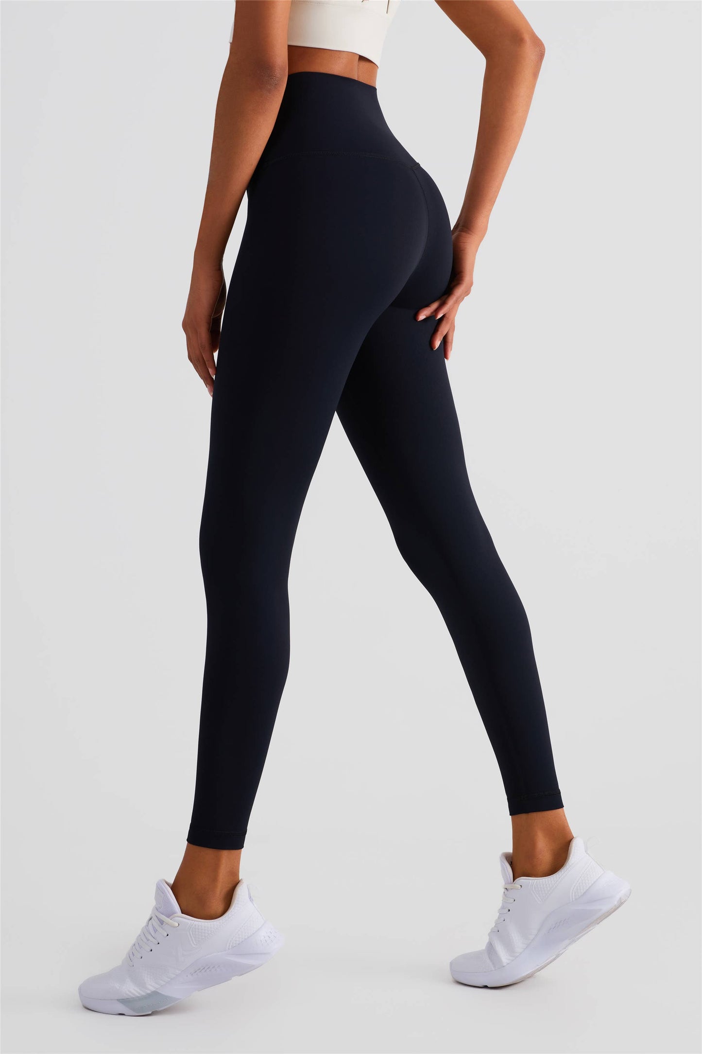 Naomi Cross Over High Waist Leggings: Black