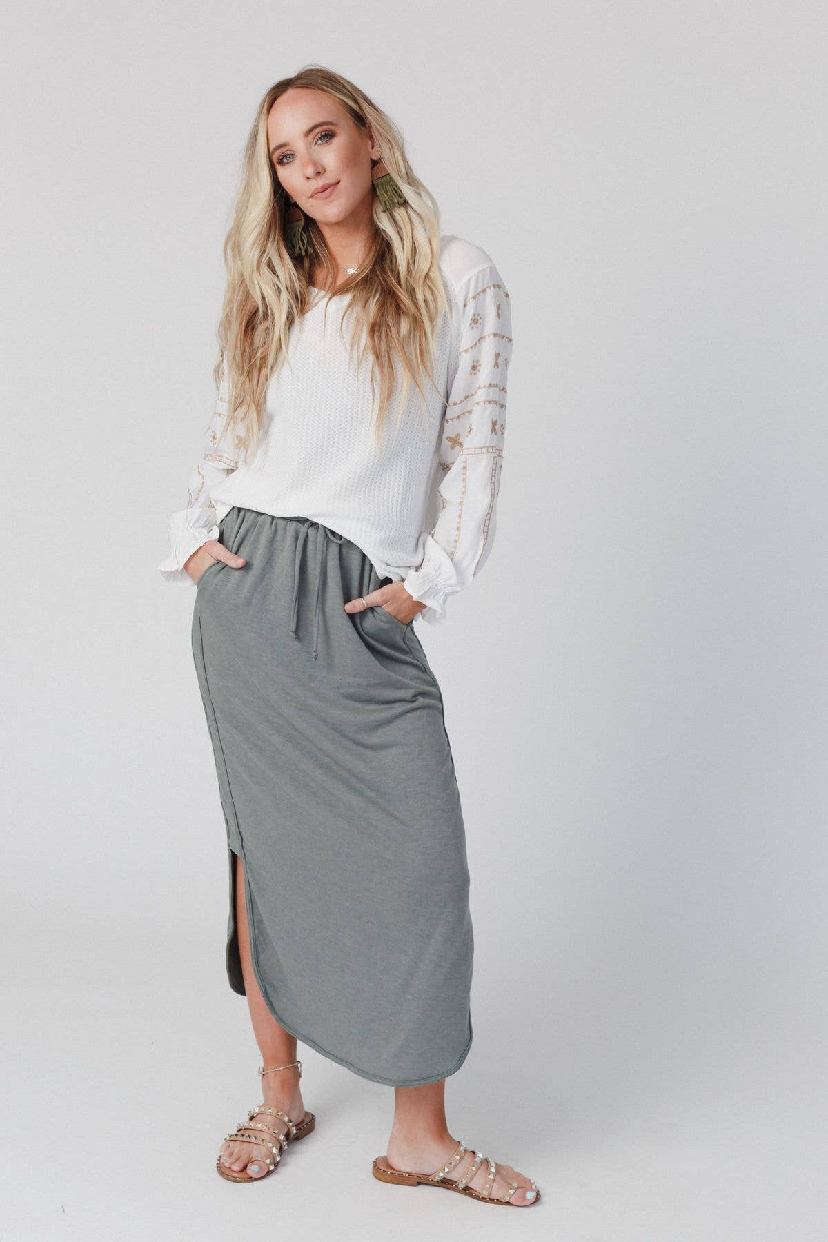 So Comfy Drawstring Maxi Skirt