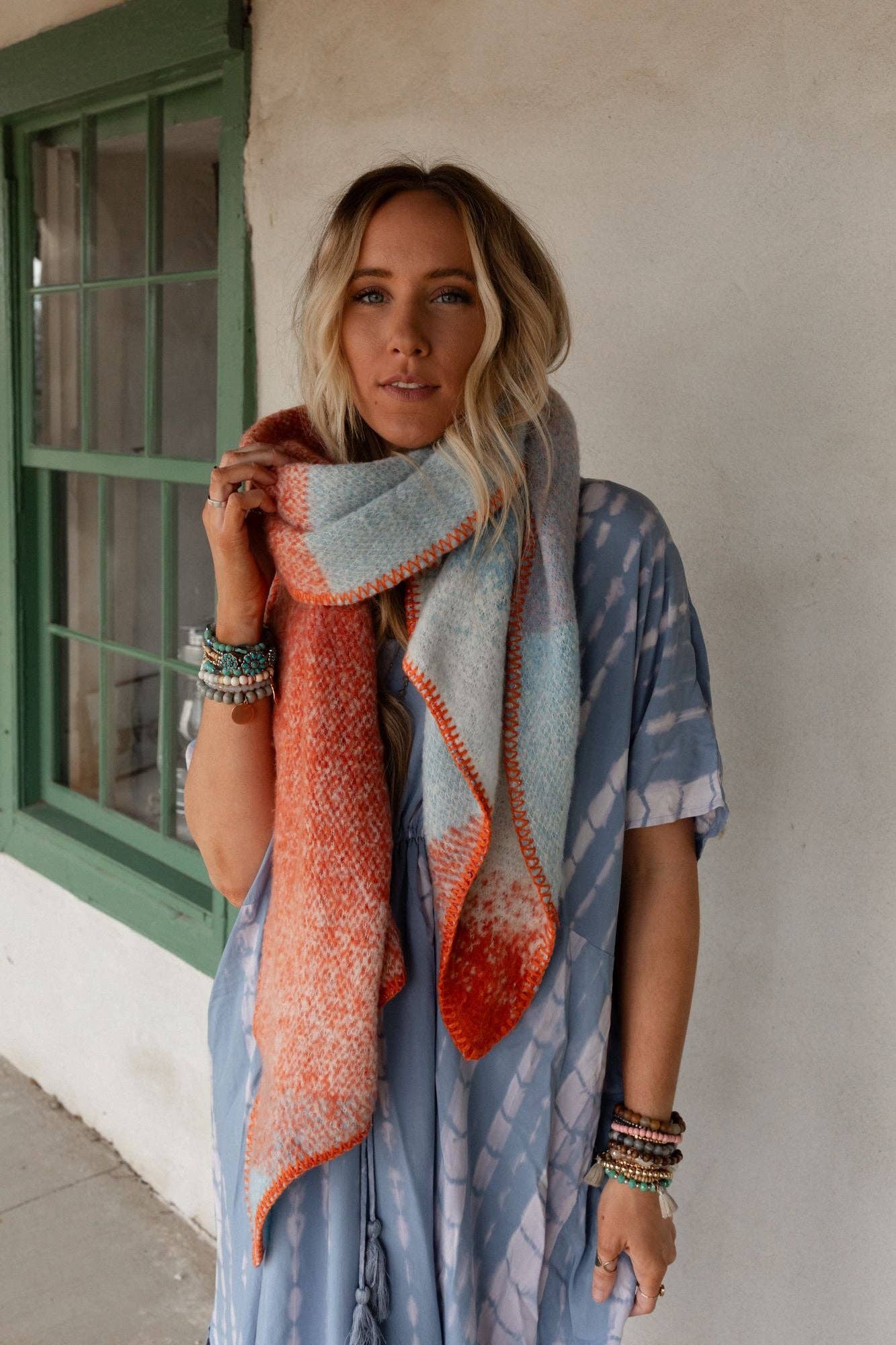 Autumn Days Multi Colored Scarf - Rust: OS