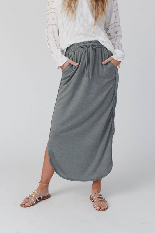 So Comfy Drawstring Maxi Skirt