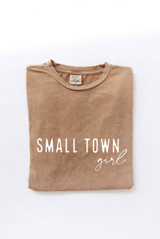 SMALL TOWN GIRL Mineral Washed Graphic Top