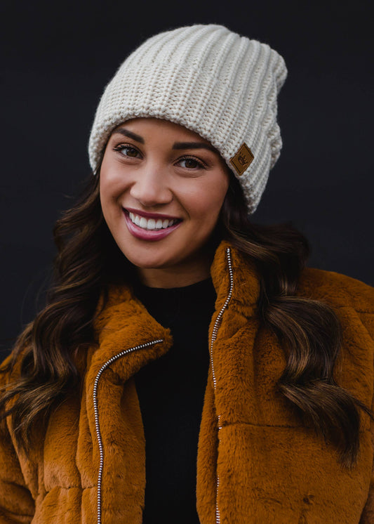 Ivory Knit Beanie