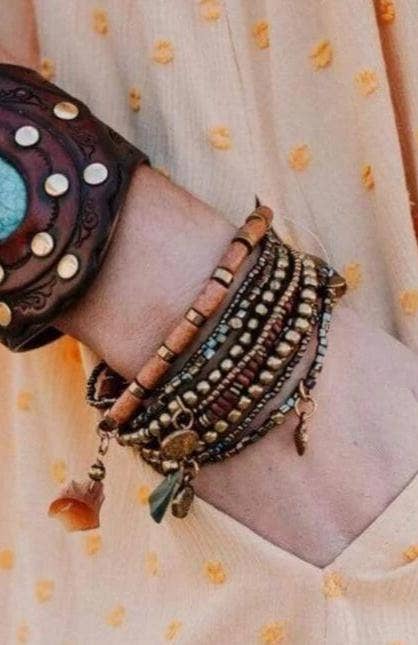 Alyda Boho Bracelet Set - Brown: OS / Brown